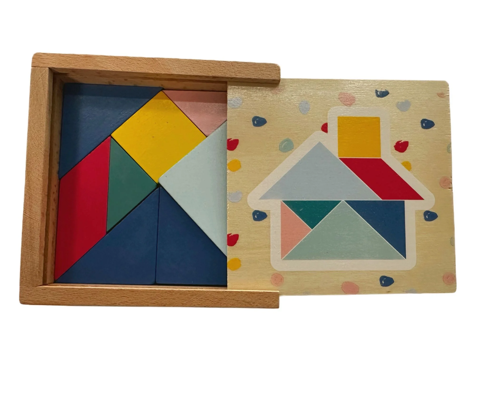 Holz Lernspiel Set – Zahlen, Uhrzeit oder Tangram (Auswahl)